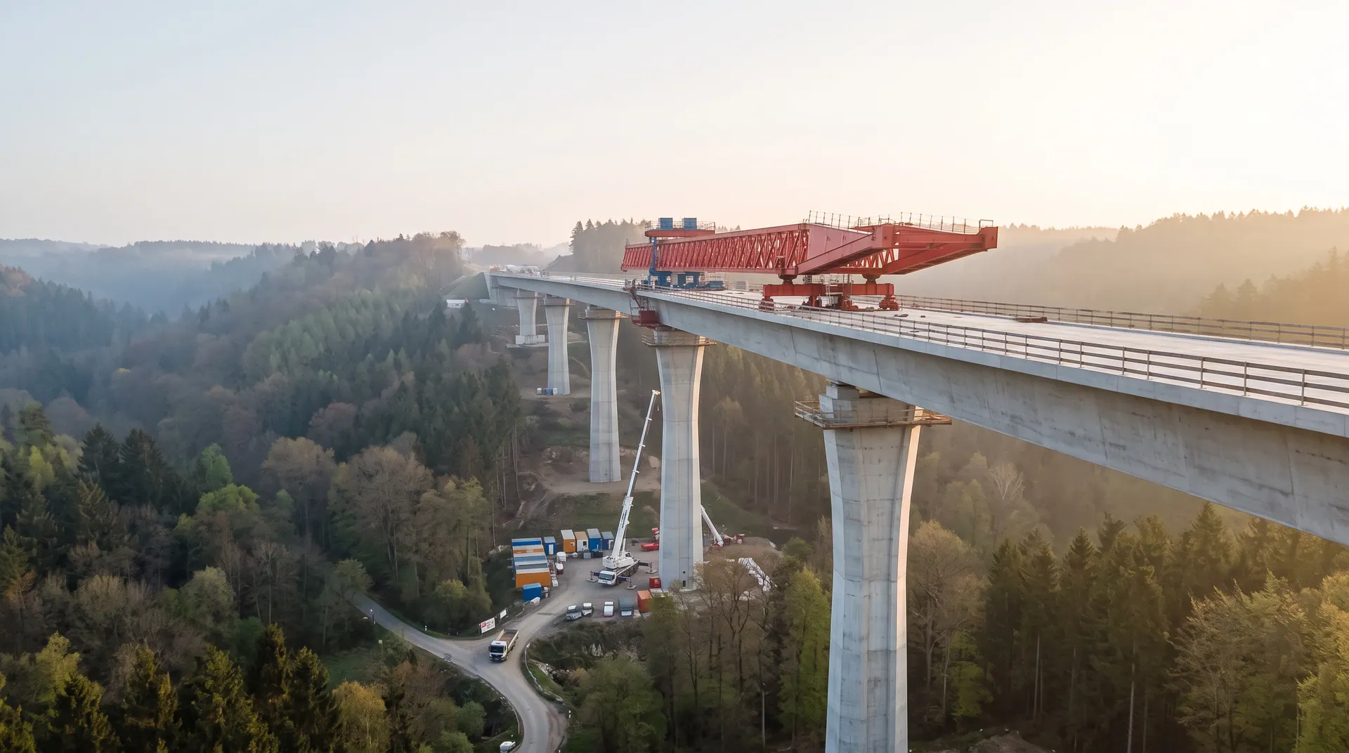 Talbrücke im Bau (KI-generiertes Symbolbild) — Headhunter Bauingenieurwesen